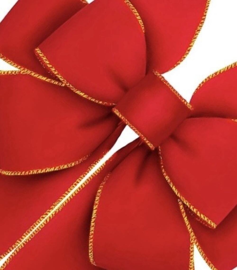 Red Velvet Ribbon-60 Yard ROLL w Golden Edge-Christmas/Xmas Crafts Bows Wreaths